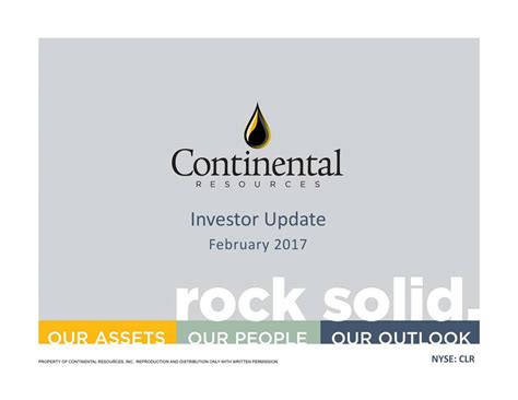 Continental Resources Inc 2016 Q4 Results Earnings Call Slides