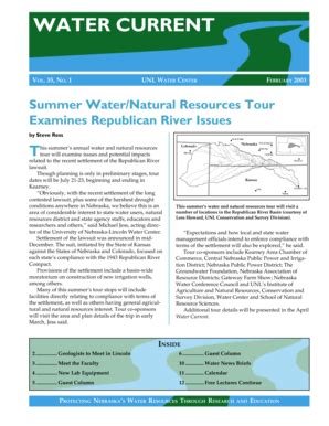 Fillable Online Watercenter Unl WATER CURRENT Nebraska Water Center