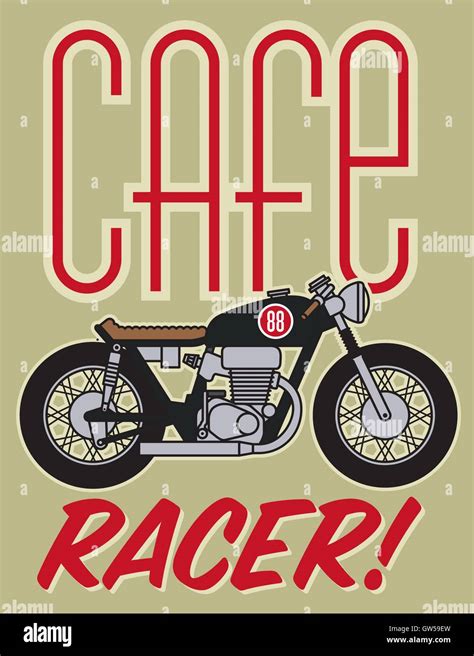 Cafe Racer Motorcycle Vector Design Vintage Motorcycle With Cafe Racer