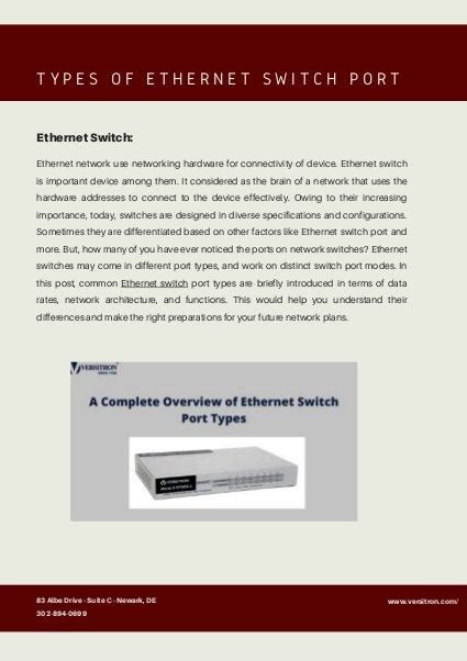 Types Of Ethernet Switch Portpdf