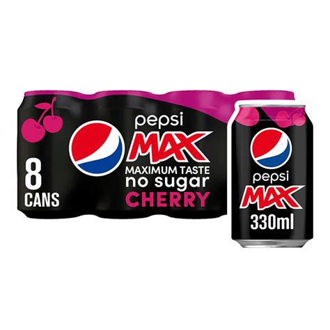 Pepsi Max Cherry No Sugar Cola Can 8 X 330ml Multipacks Iceland Foods