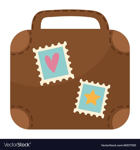 Suitcase with stickers Royalty Free Vector Image