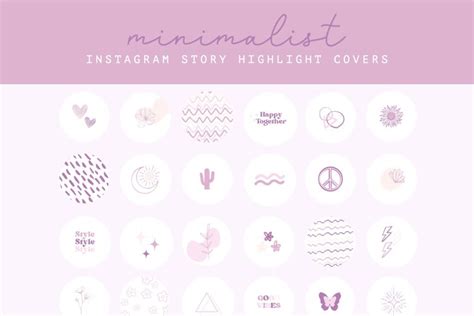 Purple Minimalist Instagram Highlight Covers