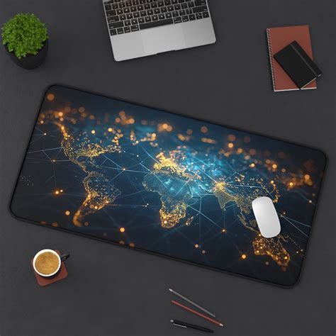 Sleek World Map Desk Mat World Map Mouse Pad Gaming Mouse Mat