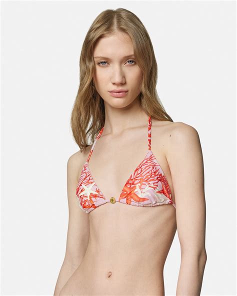 Barocco Sea Bikini Top Pinkprint Versace Us