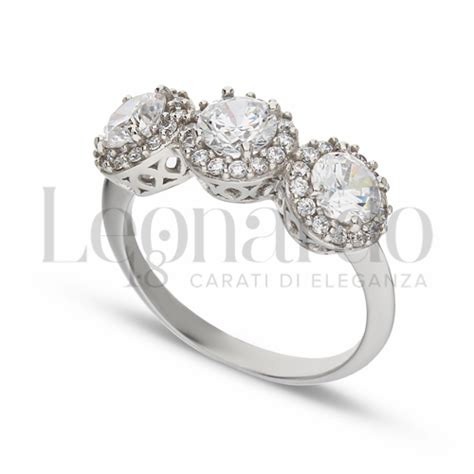 Anelli Anello Trilogy Da Donna In Oro 18 Carati Forma Tondo Misura