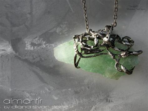 Almatir Green Calcite Necklace Pendant Raw Green Calcite Etsy UK