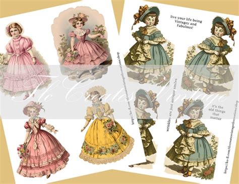 Vintage Paper Doll Sheets TlcCreatesVintage Junk Journal Printable S