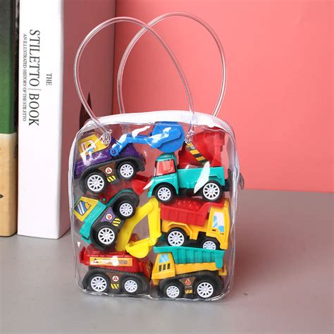 6Pcs/set Mini Toy Cars Pull Back Car Play Set Cartoon Vehicle Trucks ...