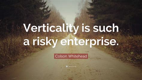 Colson Whitehead Quote Verticality Is Such A Risky Enterprise