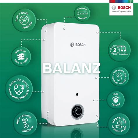 Calentador Instantáneo para 1 Servicio Gas Natural Balanz 7 Bosch