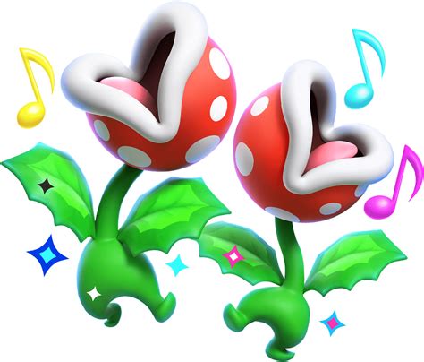 File Smbw Singing Piranha Plants Artwork Png Super Mario Wiki The Mario Encyclopedia