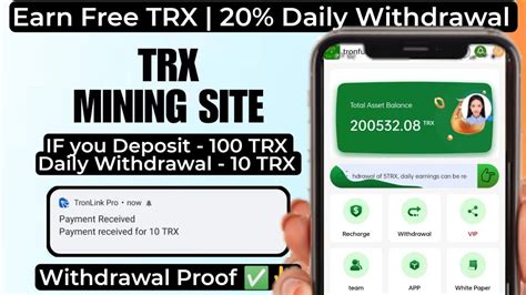 Tron Trx Free Mining Website Trx New Site Today Trx Mining Site