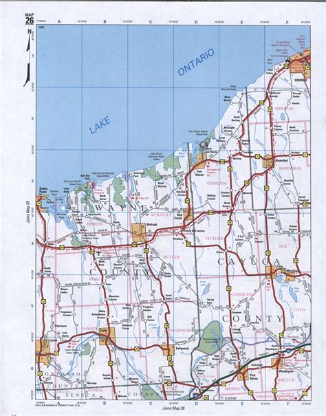 Map of Wayne County, New York state