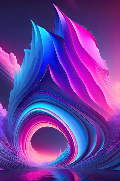 Premium Photo Abstract Colorful Blue And Pink Fiery Shapes D