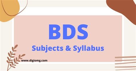 Bachelor Of Dental Surgery Bds Course Structure For Subjects Bds 1st