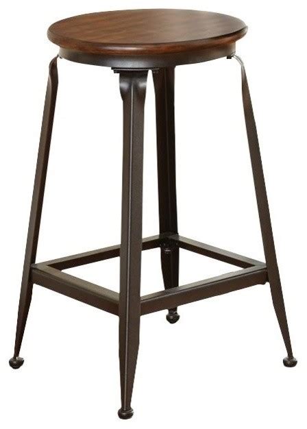 Bowery Hill Contemporary Metal Counter Stool In Birch Brown