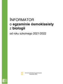 INFORMATOR o egzaminie ósmoklasisty z biologii informator o egzaminie