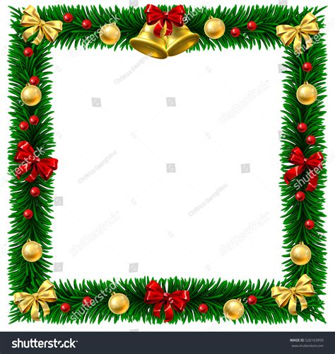 Square Christmas Tree Wreath Border Frame Stock Illustration 526163950 ...