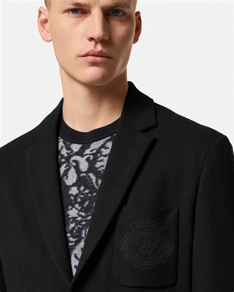 Versace Medusa Badge Single Breasted Blazer Versace