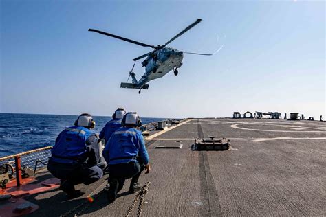 Dvids Images Uss Barry Conducts Flight Operations With Helicopter