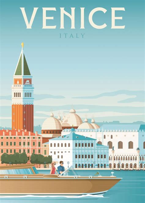 Venice Travel Poster Poster Picture Metal Print Paint By Olahoop