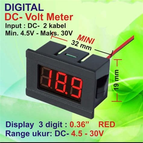 Jual Volt Meter Voltmeter Digital Mini Dc V Frame Kabel