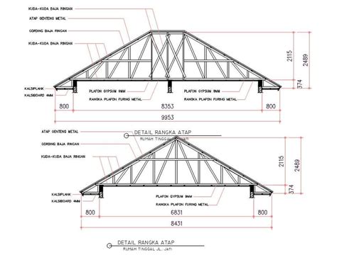 Truss Roof Section Drawing Dwg File Download Free Dwg File Wooden