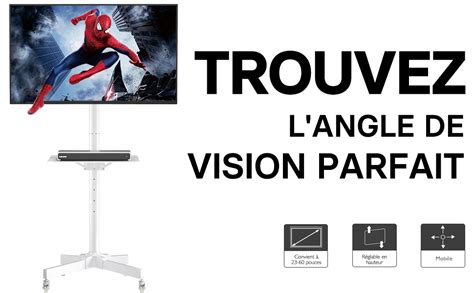 BONTEC Support TV Roulettes Chariot Meuble TV Pour Ecran De 23 60