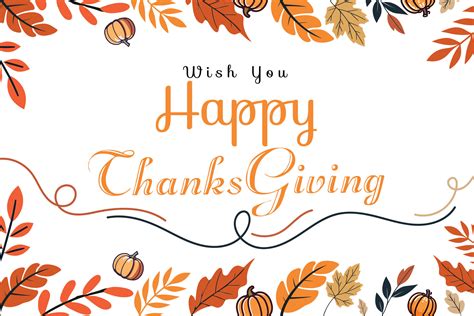 Wish you Happy Thanksgiving Vector Calligraphy invitations Card Design ...