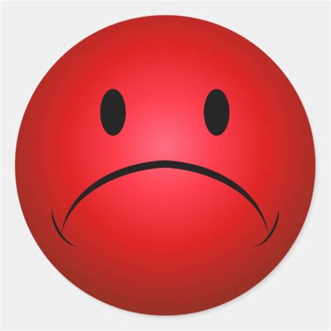 Red Frownie Face Sticker | Zazzle.com