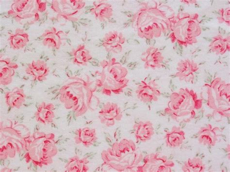 Vintage Pink Roses Flannel Fabric Floral Yd