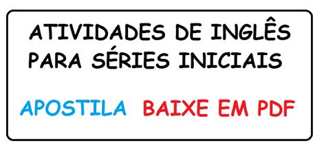 Aprendendo A Tia Debora Apostila Em Pdf Atividades De Ingl S