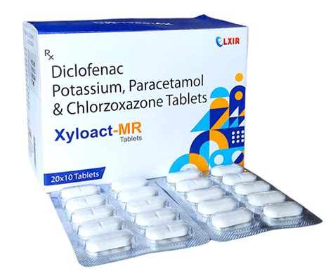 Diclofencac Potassium, Paracetamol, Chlorzoxazone Tablet - XYLOACT-MR ...