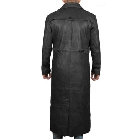 Jackson Mens Brown Leather Trench Coat