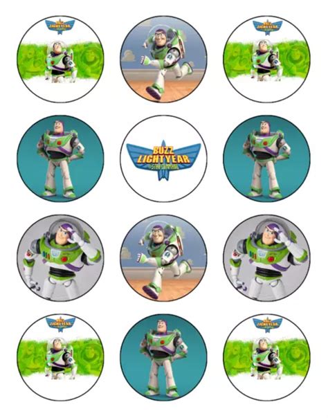 Buzz Lightyear Cupcake Toppers Edible Wafer Toy Story Cake Decorations