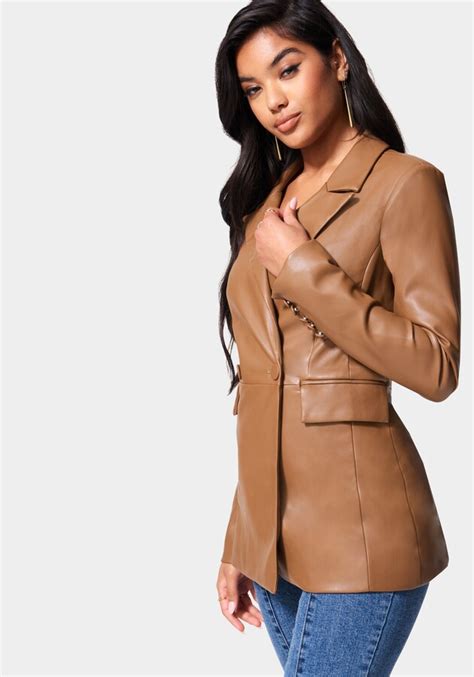 Bebe Vegan Leather Tailored Jacket ShopStyle