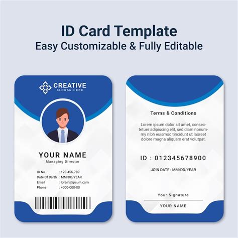 Premium Vector Modern Id Card Design Office Id Card Card Templates