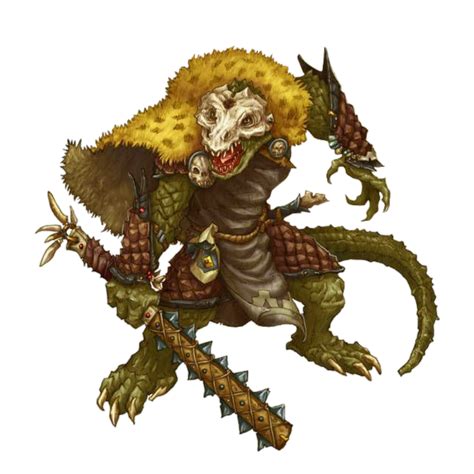 Male Lizardman Ranger Druid Pathfinder Pfrpg Dnd Dandd 35 5e 5th Ed