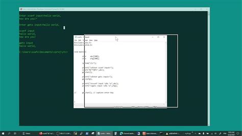 C Programming Scanf Vs Gets Function In Windows Os Youtube