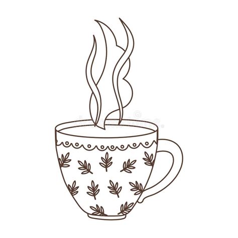 Hot Coffee Cup Aroma Beverage Line And Fill Icon Stock Vector