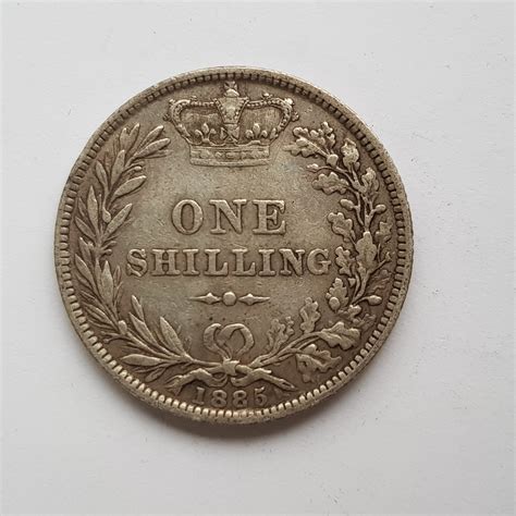 1885 Queen Victoria Silver Shilling M J Hughes Coins