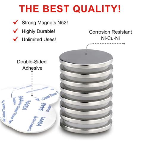 Disc Magnets With Double Sided Adhesive Powerful Rare Earth Magnets For