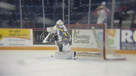 Niagara Icedogs Goaltender Stephen Dhillon During Warm Ups Oct 21st