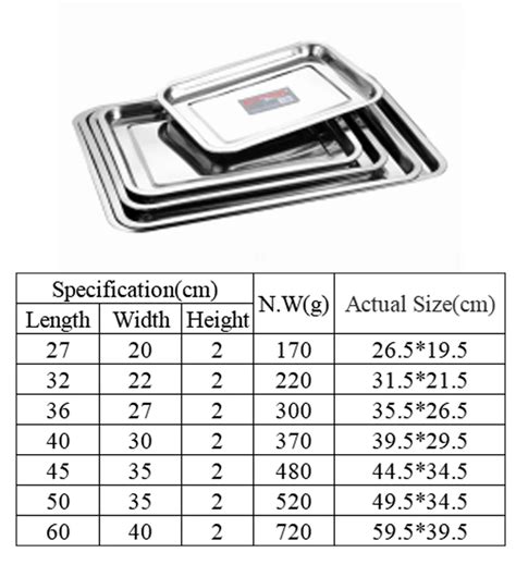 Rectangular Stainless Steel Traysquare Dish Food Fruit Barbecue