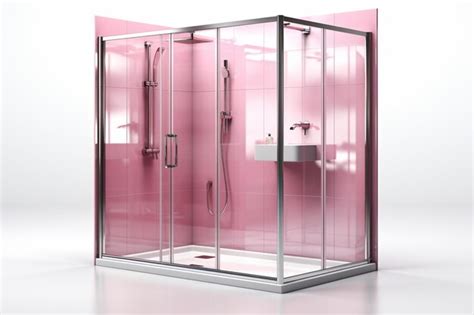 Premium Photo Glass Shower Enclosure On White Background