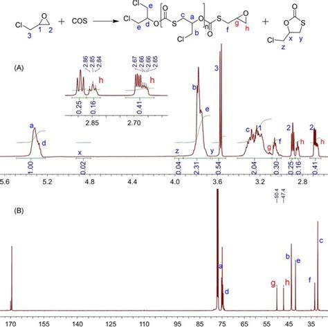 A 1 H Nmr Spectrum Of The Crude Copolymer And B 13 C Nmr Spectrum