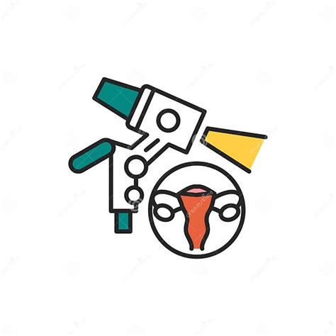 Colposcopy Line Color Icon Female Reproductive System Checkup Stock Illustration Illustration