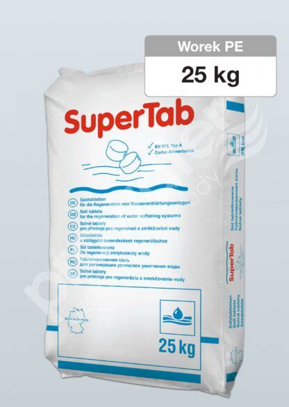 Sól tabletkowana do zmiękczaczy wody SuperTab 25 kg 1 worek 25kg