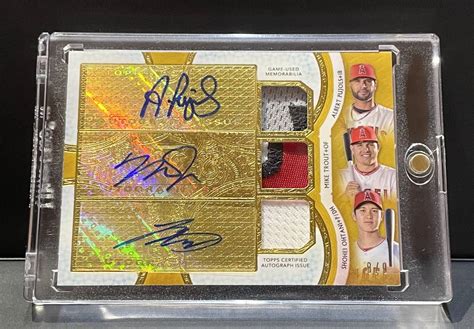 未使用に近い大谷翔平 Mike Trout Albert Pujols 2018 Topps Triple Threads Triple